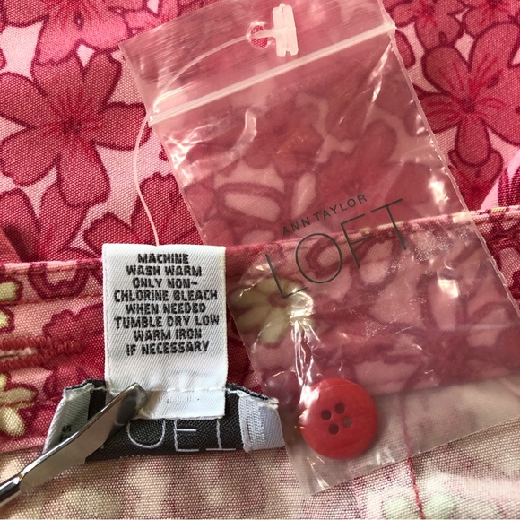 LOFT NWOT Pencil Skirt Floral Pockets Pink White (14) - Picture 7 of 16